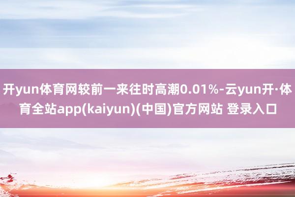 开yun体育网较前一来往时高潮0.01%-云yun开·体育全站app(kaiyun)(中国)官方网站 登录入口