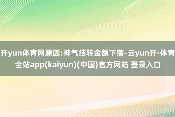 开yun体育网原因:神气结转金额下落-云yun开·体育全站app(kaiyun)(中国)官方网站 登录入口
