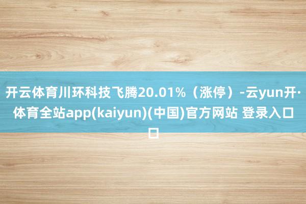 开云体育川环科技飞腾20.01%（涨停）-云yun开·体育全站app(kaiyun)(中国)官方网站 登录入口