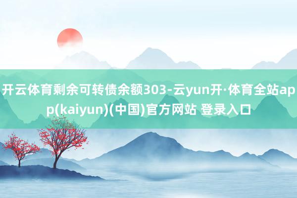 开云体育剩余可转债余额303-云yun开·体育全站app(kaiyun)(中国)官方网站 登录入口