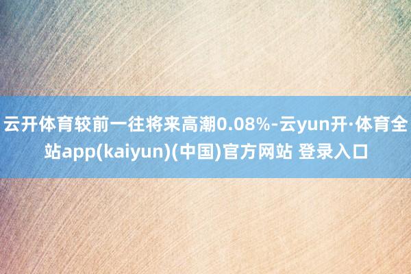 云开体育较前一往将来高潮0.08%-云yun开·体育全站app(kaiyun)(中国)官方网站 登录入口