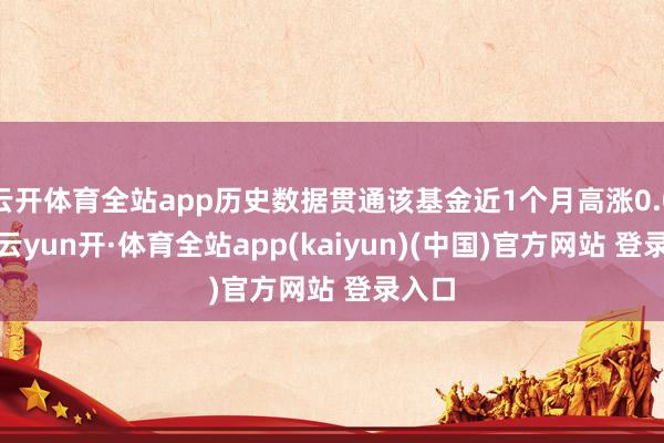 云开体育全站app历史数据贯通该基金近1个月高涨0.02%-云yun开·体育全站app(kaiyun)(中国)官方网站 登录入口